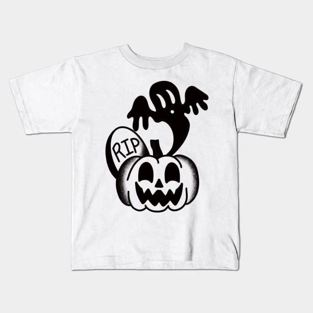 Vintage Halloween in traditional tattoo style. Kids T-Shirt by LEEX337